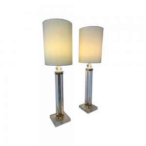 Pair of Murano Glass and Brass Table Lamp
